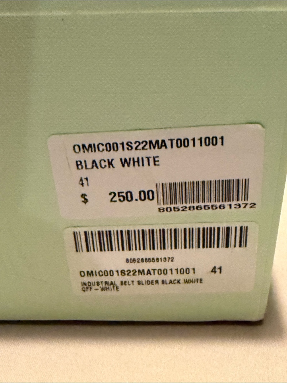 NIB Off-White Black and White Industrial Strap Slide Sandals - Picture 12 of 12